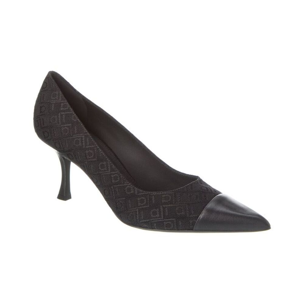 Ferragamo Marty Jacquard & Leather Pump, Black